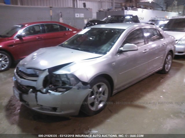1G1ZH57B78F255072 - 2008 CHEVROLET MALIBU 1LT SILVER photo 2
