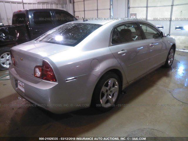 1G1ZH57B78F255072 - 2008 CHEVROLET MALIBU 1LT SILVER photo 4