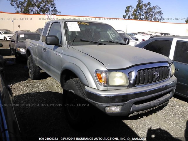 5TEWN72N04Z450945 - 2004 TOYOTA TACOMA XTRACAB SILVER photo 1