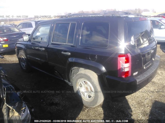 1J8FT28W18D667954 - 2008 JEEP PATRIOT SPORT BLACK photo 3