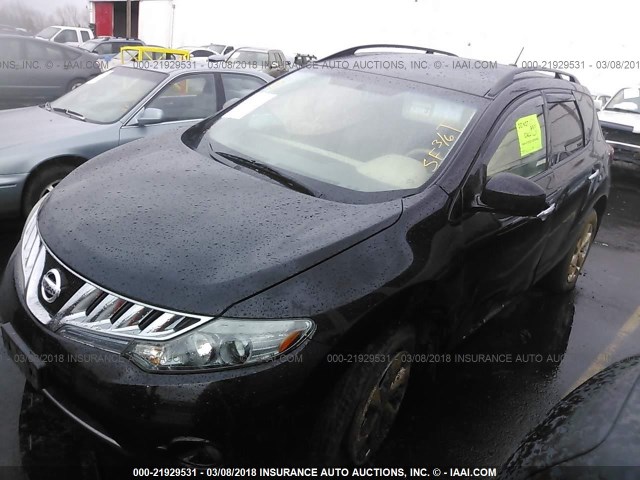 JN8AZ1MW6AW100508 - 2010 NISSAN MURANO S/SL/LE BLACK photo 2