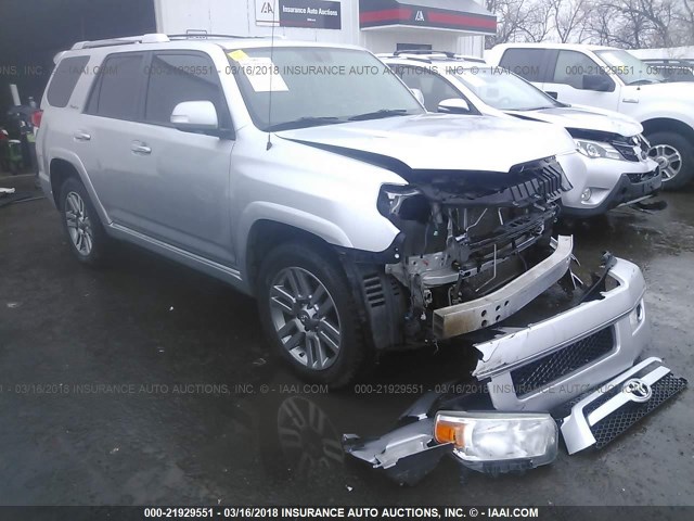 JTEBU5JR9D5144240 - 2013 TOYOTA 4RUNNER SR5/LIMITED/TRAIL SILVER photo 1