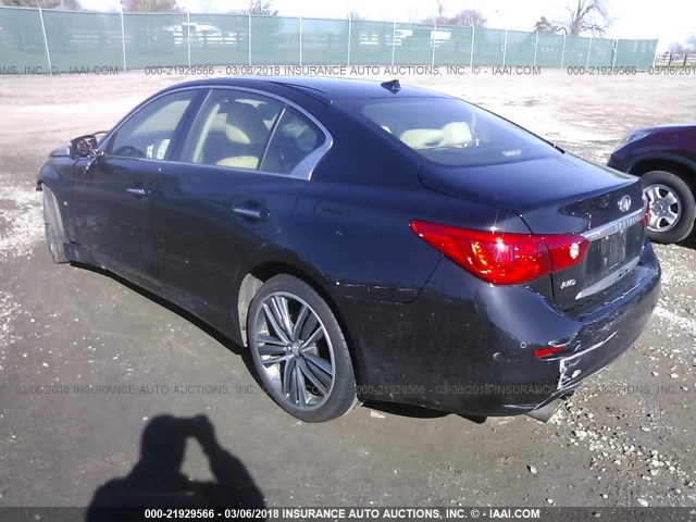 JN1BV7AR5EM699788 - 2014 INFINITI Q50 PREMIUM/SPORT BLACK photo 3