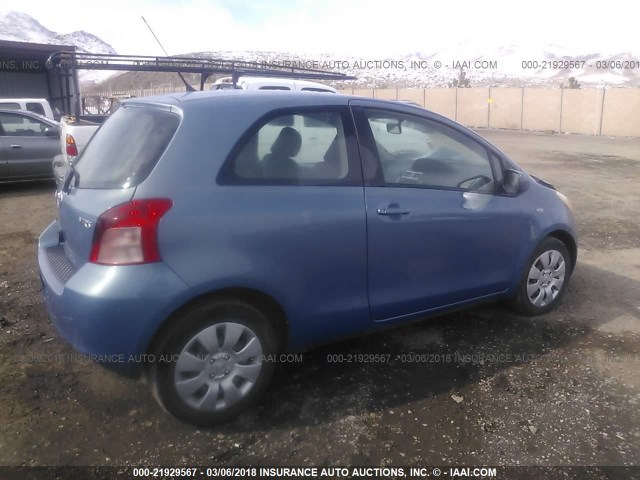 JTDJT923785215459 - 2008 TOYOTA YARIS BLUE photo 4