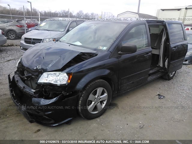 2C4RDGBG5DR615136 - 2013 DODGE GRAND CARAVAN SE BLUE photo 2