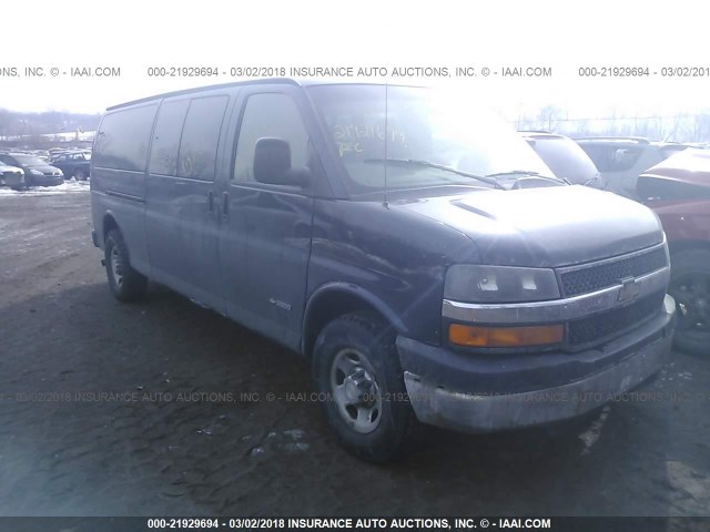 1GAHG39U261229569 - 2006 CHEVROLET EXPRESS G3500  BLUE photo 1