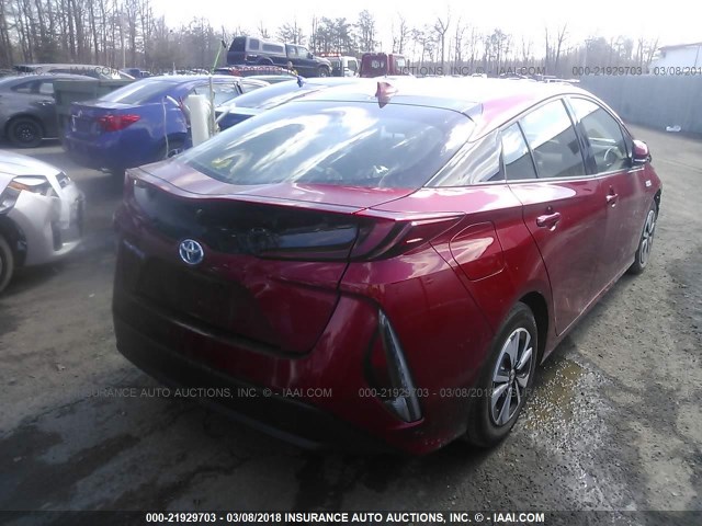JTDKARFP9H3002516 - 2017 TOYOTA PRIUS PRIME  红色 照片 4