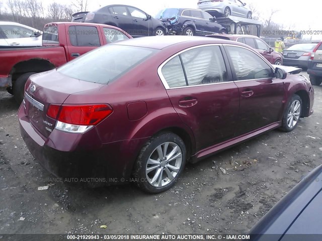 4S3BMBC67D3042971 - 2013 SUBARU LEGACY 2.5I PREMIUM RED photo 4