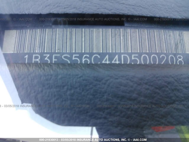 1B3ES56C44D500208 - 2004 DODGE NEON SXT GRAY photo 9