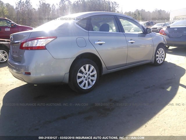 3N1AB7AP8DL630461 - 2013 NISSAN SENTRA S/SV/SR/SL SILVER photo 4