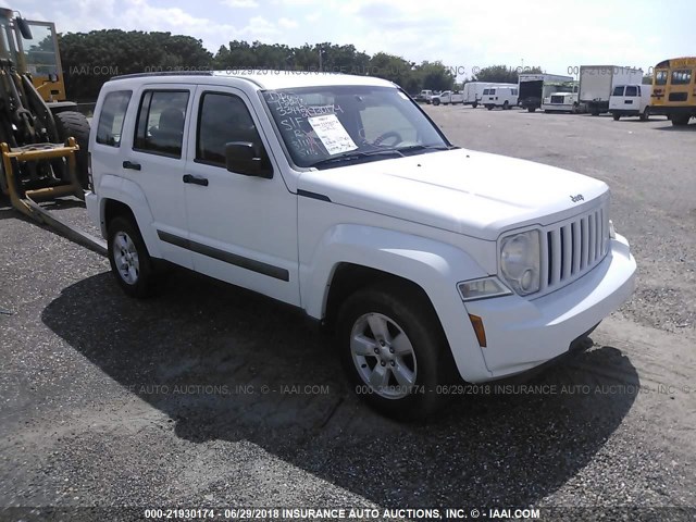 1C4PJLAK7CW120750 - 2012 JEEP LIBERTY SPORT WHITE photo 1