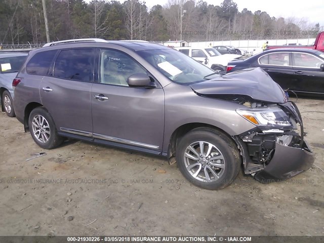 5N1AR2MN3DC621602 - 2013 NISSAN PATHFINDER S/SV/SL/PLATINUM Pewter photo 1