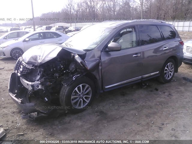 5N1AR2MN3DC621602 - 2013 NISSAN PATHFINDER S/SV/SL/PLATINUM 锡色 照片 2