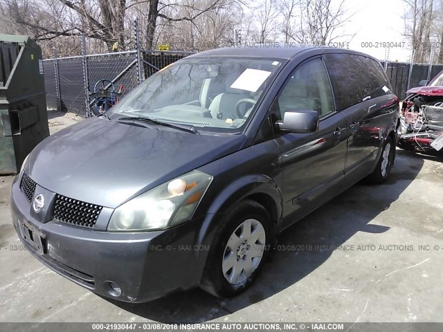 5N1BV28U94N319415 - 2004 NISSAN QUEST S/SE/SL GRAY photo 2