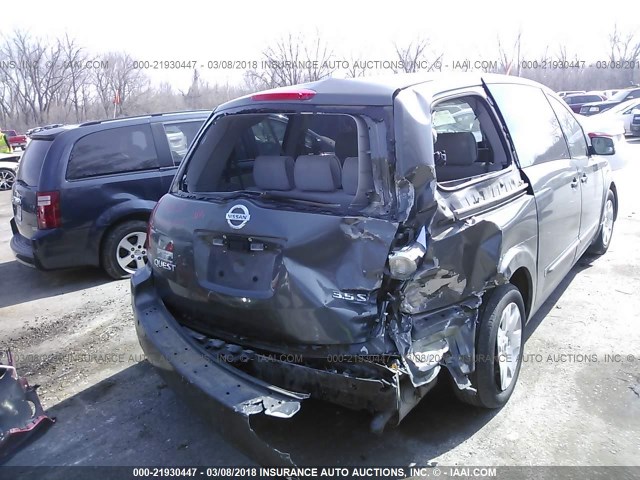 5N1BV28U94N319415 - 2004 NISSAN QUEST S/SE/SL GRAY photo 6