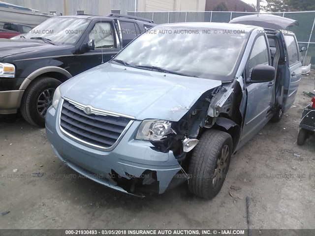 2A8HR44H98R697307 - 2008 CHRYSLER TOWN & COUNTRY LX Light Blue photo 2