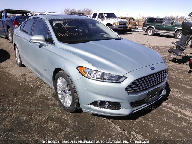 3FA6P0SU8DR247753 - 2013 FORD FUSION TITANIUM PHEV BLUE photo 1