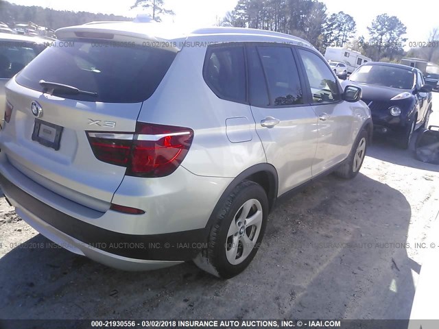 5UXWX5C50CL720992 - 2012 BMW X3 XDRIVE28I GRAY photo 4