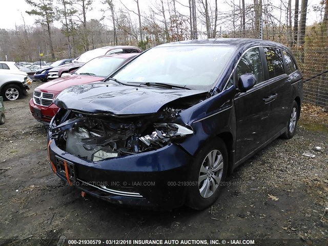 5FNRL5H39GB032581 - 2016 HONDA ODYSSEY SE BLUE photo 2