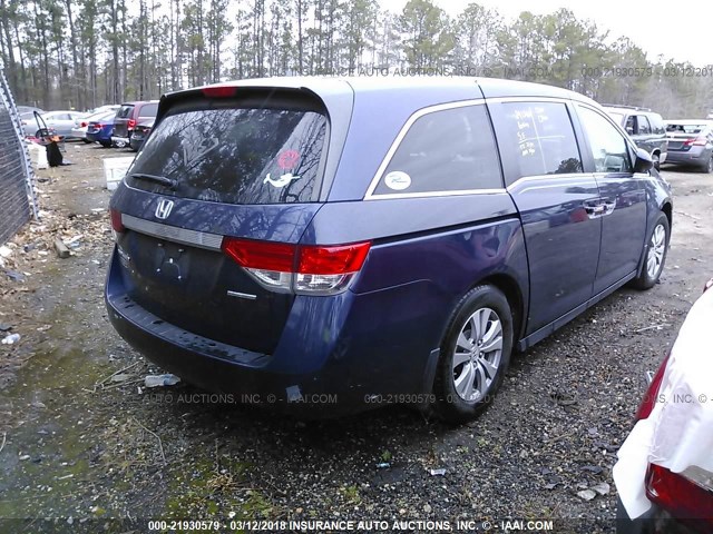 5FNRL5H39GB032581 - 2016 HONDA ODYSSEY SE BLUE photo 4