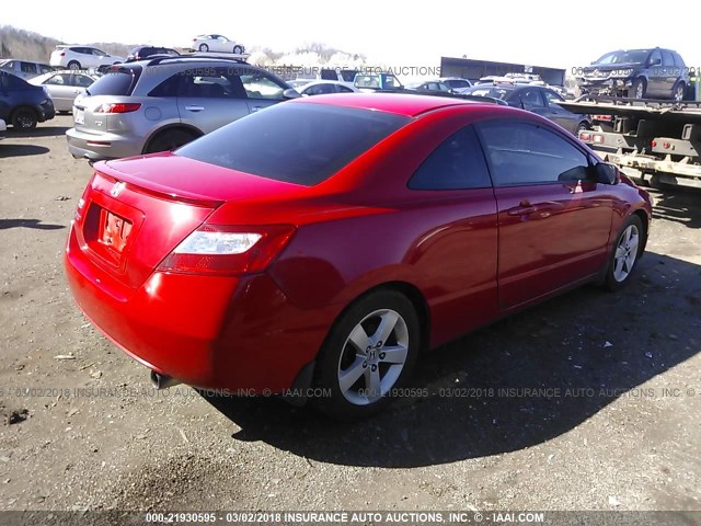 2HGFG12908H556891 - 2008 HONDA CIVIC EXL 红色 照片 4