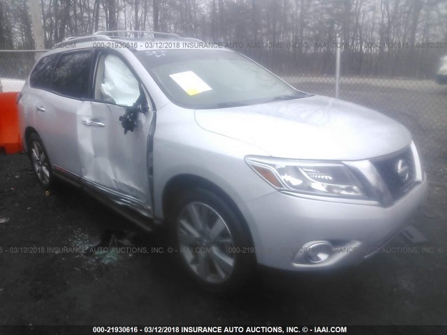 5N1AR2MM3DC609442 - 2013 NISSAN PATHFINDER S/SV/SL/PLATINUM 银色 照片 1