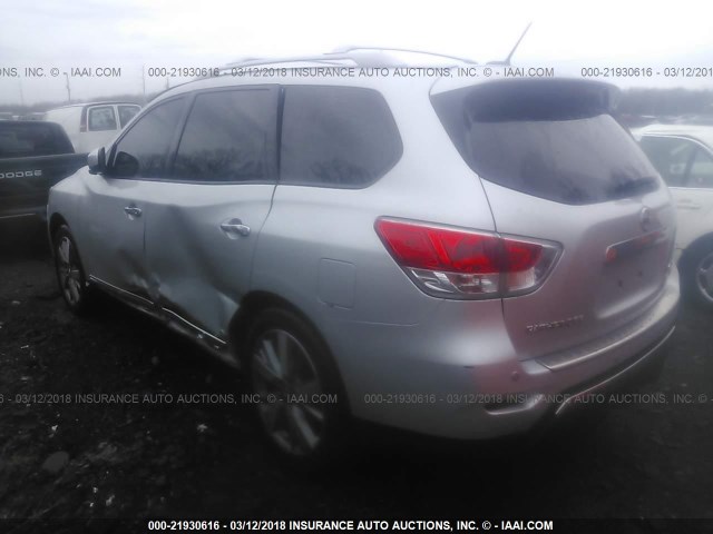 5N1AR2MM3DC609442 - 2013 NISSAN PATHFINDER S/SV/SL/PLATINUM 银色 照片 3