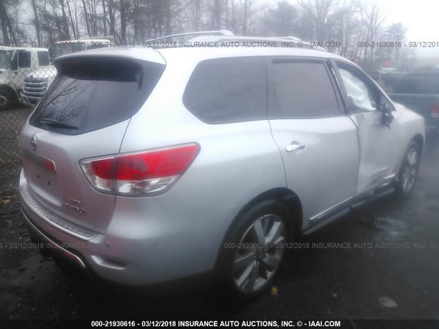 5N1AR2MM3DC609442 - 2013 NISSAN PATHFINDER S/SV/SL/PLATINUM 银色 照片 4