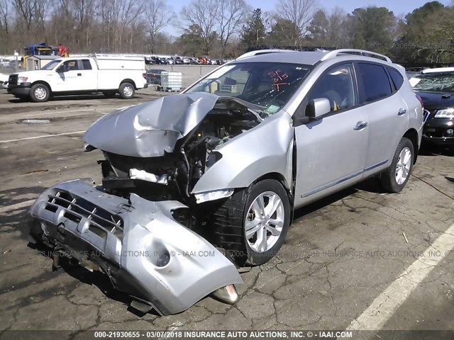 JN8AS5MT3CW614126 - 2012 NISSAN ROGUE S/SV SILVER photo 2