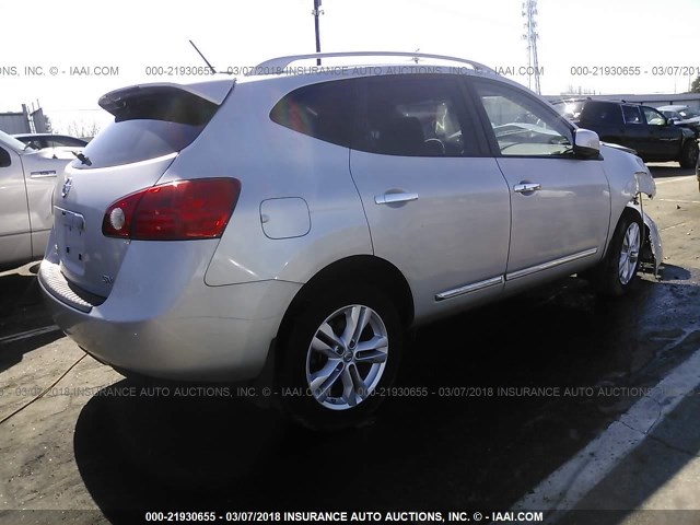 JN8AS5MT3CW614126 - 2012 NISSAN ROGUE S/SV SILVER photo 4