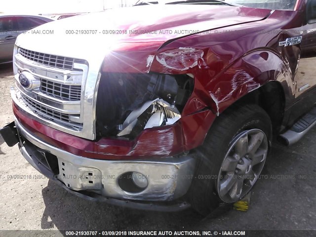 1FTFW1CT4EKD93842 - 2014 FORD F150 SUPERCREW RED photo 6