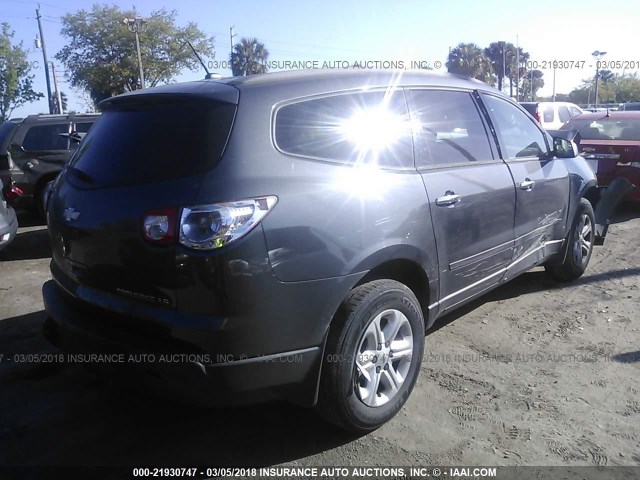 1GNKRFED2CJ275632 - 2012 CHEVROLET TRAVERSE LS GRAY photo 4