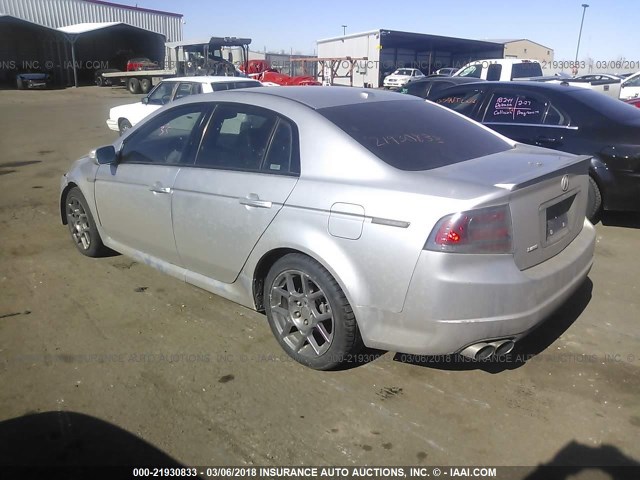 19UUA75527A008232 - 2007 ACURA TL TYPE S SILVER photo 3