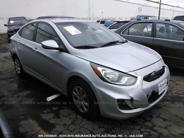 KMHCT4AE4DU498008 - 2013 HYUNDAI ACCENT GLS/GS SILVER photo 1