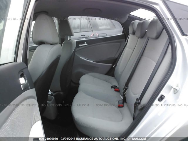 KMHCT4AE4DU498008 - 2013 HYUNDAI ACCENT GLS/GS SILVER photo 8