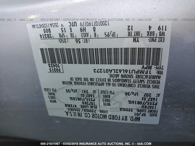 1FMPU16L62LA01273 - 2002 FORD EXPEDITION XLT 银色 照片 9