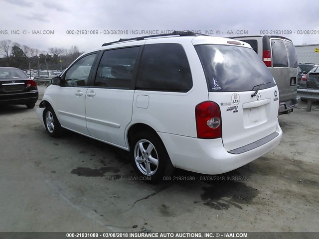 JM3LW28A330335222 - 2003 MAZDA MPV WAGON WHITE photo 3