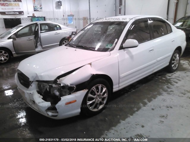 KMHDN46D35U009761 - 2005 HYUNDAI ELANTRA GLS/GT WHITE photo 2