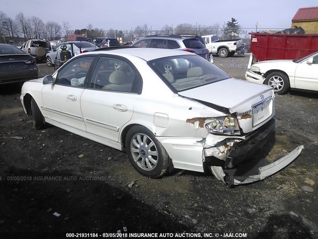 KMHWF35H83A744786 - 2003 HYUNDAI SONATA GLS/LX WHITE photo 3