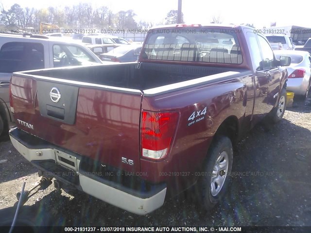 1N6BA06BX5N527663 - 2005 NISSAN TITAN XE/SE/LE RED photo 4