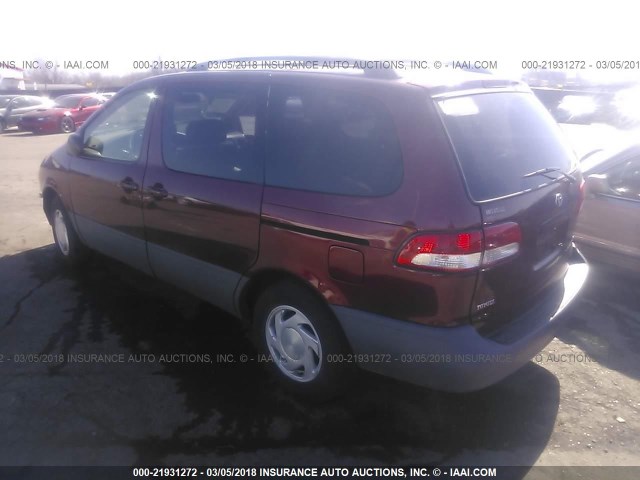 4T3ZF13C53U514332 - 2003 TOYOTA SIENNA LE/XLE RED photo 3