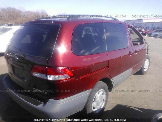 4T3ZF13C53U514332 - 2003 TOYOTA SIENNA LE/XLE RED photo 4