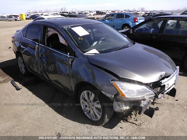 3N1AB7AP8FY325399 - 2015 NISSAN SENTRA S/SV/SR/SL GRAY photo 1