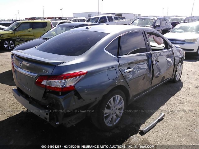 3N1AB7AP8FY325399 - 2015 NISSAN SENTRA S/SV/SR/SL GRAY photo 4