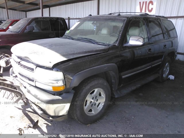 1GNEK13T15J144578 - 2005 CHEVROLET TAHOE K1500 BLACK photo 2