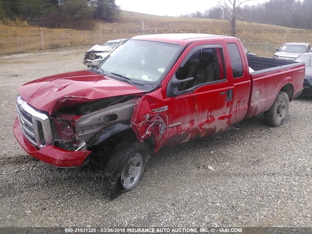 1FTSX21P96ED38617 - 2006 FORD F250 SUPER DUTY RED photo 2