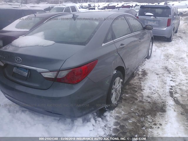 5NPEB4AC6CH353284 - 2012 HYUNDAI SONATA GLS GRAY photo 4