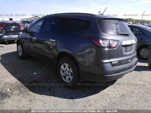 1GNKRFED2DJ236525 - 2013 CHEVROLET TRAVERSE LS GRAY photo 3