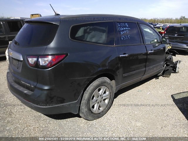 1GNKRFED2DJ236525 - 2013 CHEVROLET TRAVERSE LS GRAY photo 4