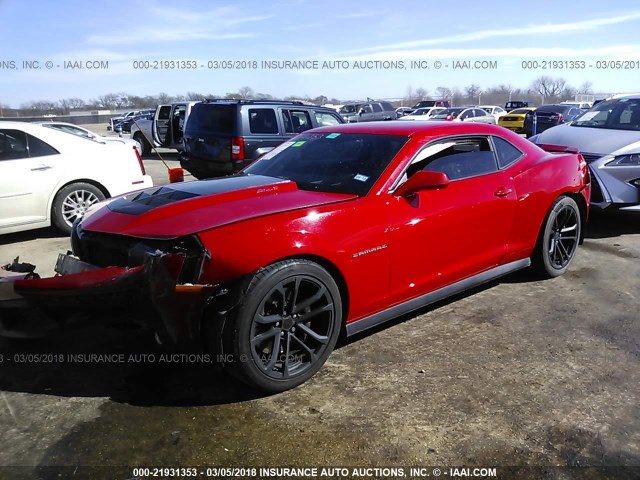 2G1FZ1EP0D9801575 - 2013 CHEVROLET CAMARO ZL1 RED photo 2